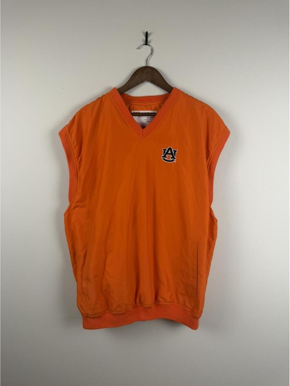 Auburn Tigers Pressbox Orange Sleeveless Golf Wind Vest Men’s Large